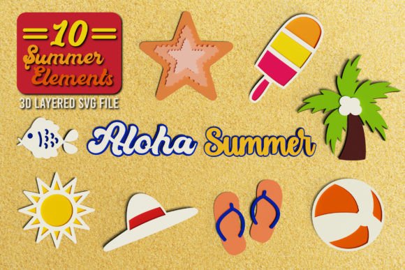 Bring Your Summer Crafts to Life with 10 Summer Elements 3D SVG Cut Files