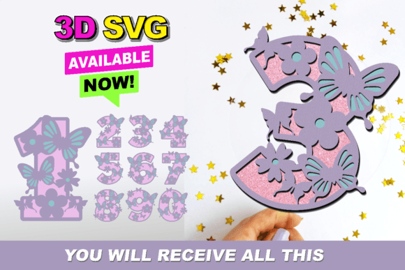 Bringing Dimension to Your Designs with Butterfly Numbers 3D SVG