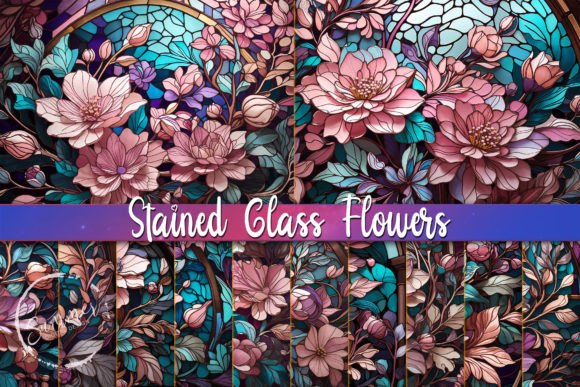 Bringing Light and Color to Life with Pink and Blue 3D Stained Glass Flowers