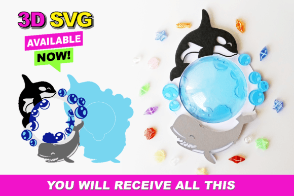 Candy Holder Whale 3D SVG: A Playful Design Asset