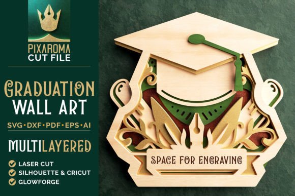 Celebrate Academic Success with Custom Graduation Cap Wall Art 3D Layered SVG