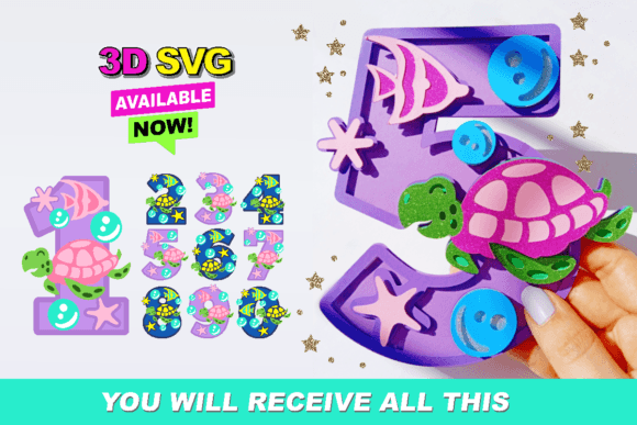Celebrate with Cuteness: The Ultimate Guide to Baby Turtle Numbers 3D SVG Files