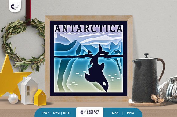 Crafting Depth and Drama: The Orca in the Antarctic 3D Shadow Box SVG Experience