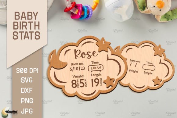 Creating Meaningful Keepsakes with 3D Baby Birth Stats Laser Cut SVG Designs