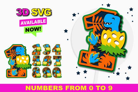 Creating Memorable Dinosaur-Themed Celebrations with Baby Numbers 3D SVG