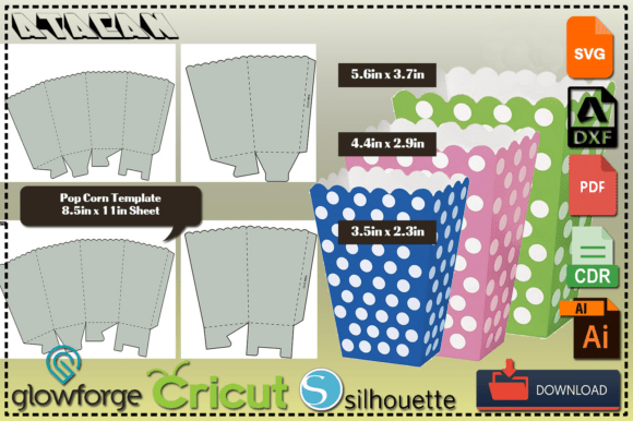 Custom Popcorn Box Templates for Crafters