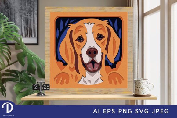 Elevate Craft with Beagle Shadow Box 3D Paper Cut SVG