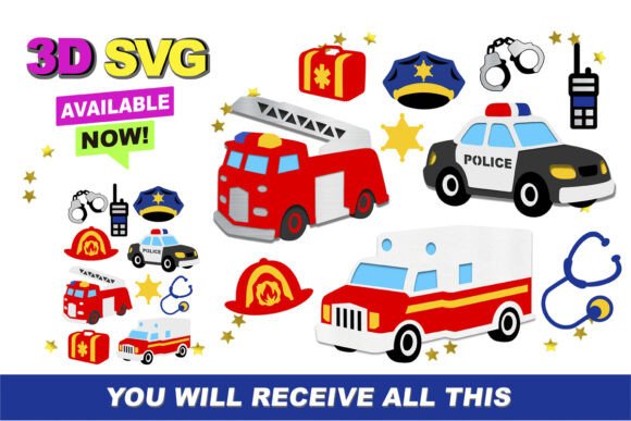 Elevating Craft Projects with First Responder Elements 3D SVG Designs