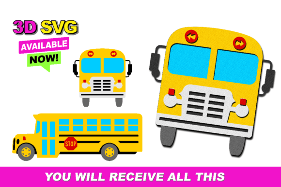 Elevating Creative Production with School Bus Elements 3D SVG Technology