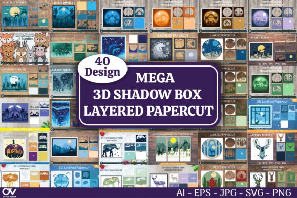 Elevating Home Decor with the Mega Bundle 3D Shadow Box SVG