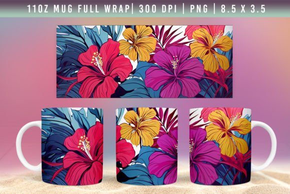 Evaluating 3D Flower Mug Wrap Sublimation Designs for Custom Projects