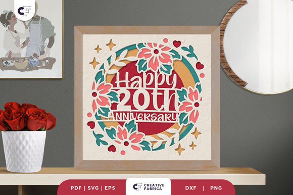 Evaluating the Happy 20th Anniversary 3D Shadow Box SVG for Paper Crafting Projects