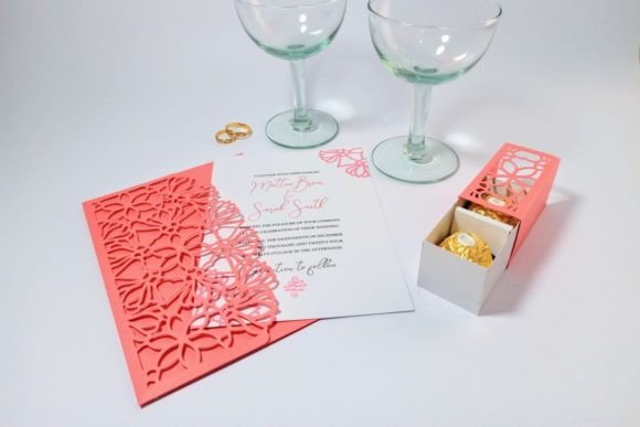 Floral Wedding Pocket Envelope & Candy Box