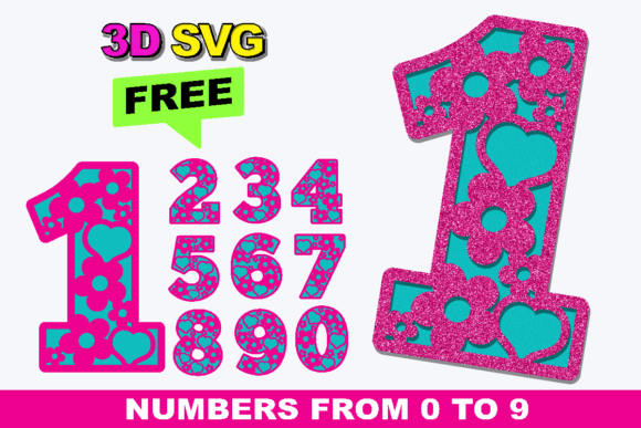 Free 3D Flower Numbers SVG for DIY Projects
