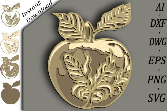 Golden Apple Multilayer SVG: Create Stunning 3D Art