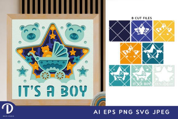 Redefining the Art of Celebration: The Rise of the It's a Boy 3D Shadow Box Paper Cut SVG