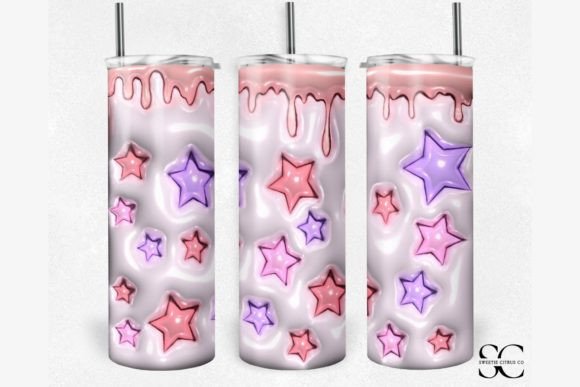 Stars Dripping Inflated 3D Tumbler Design Guide