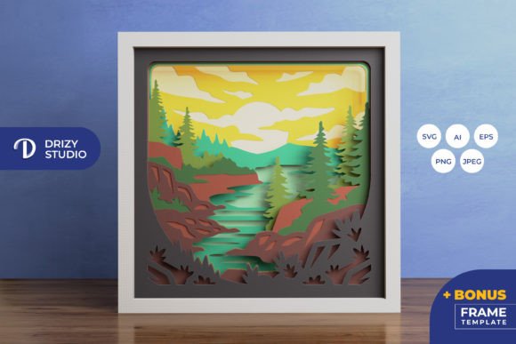 Strategic Depth: Leveraging the Mountain River 3D Shadow Box Paper Cut for Tangible Brand Impact