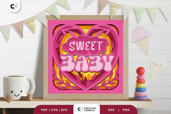 Strategic Design for New Beginnings: Leveraging the Sweet Baby Heart Shape 3D Shadow Box SVG