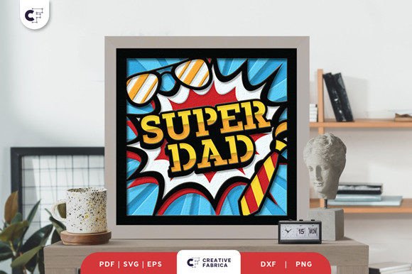 Super Dad 3D Layered Paper Cut: A Heroic Gift Idea