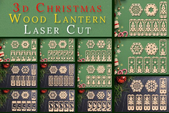 Transform Your Holiday Decor with a 3D Christmas Lantern Laser Cut Bundle